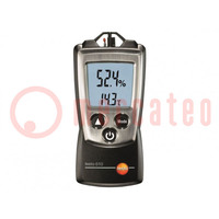 Thermo-hygrometer; LCD; -10÷50°C; 0÷100%RH; Accur: ±0.5°C; IP20