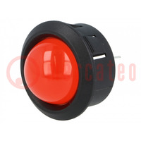 Ellenőrző lámpa: LED; domború; piros; Ø25,65mm; NYÁK-ra; műanyag