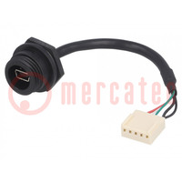Kabel; USB mini Buccaneer; USB B mini gniazdo,wtyk 5pin; IP68