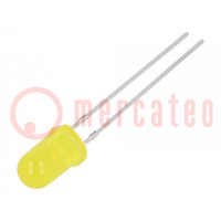LED; 5mm; giallo; 20÷40mcd; 30°; Frontale: convesso; 1,7÷2,5V