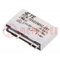 Relay: electromagnetic; SPST-NO; Ucoil: 5VDC; 5A; 3A/250VAC; PCB