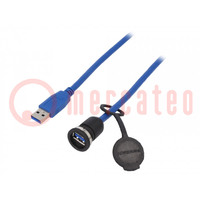 Kabel-adapter; USB 3.0,z zaślepką; USB A gniazdo,USB A wtyk