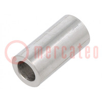 Spacer sleeve; 20mm; cylindrical; stainless steel; Out.diam: 10mm