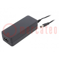 Power supply: switched-mode; 24VDC; 0.75A; Out: 5,5/2,1; 18W; 85%