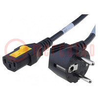 Cable; 3x1mm2; CEE 7/7 (E/F) plug angled,IEC C13 female; PVC; 5m