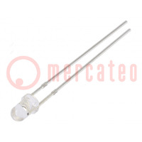 LED; 3mm; rood; 2180mcd; 30°; Voorkant: convex; 3÷13V; Aant.uitg: 2