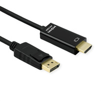 ROLINE DisplayPort Kabel DP - UHDTV, Dun, M/M, zwart, 1 m