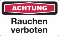 Focus-Schild - ACHTUNG<br>Rauchen verboten, Rot/Schwarz, 15 x 25 cm, Kunststoff