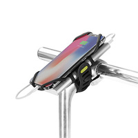 Uchwyt rowerowy na telefon i powerbank Bone Bike Tie 3 Pro Pack, na rower, regulowany rozmiar, czarny, 4-6.5", silikon, na kierown