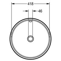 Skizze zu KWC RONDO Einbau- und Unterbau-Rundbecken, Edelstahl, Ø420