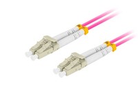 Patchcord światłowodowy mm lc/upc-lc/upc duplex 3.0mm om4 50/125 0.5m fioletowy