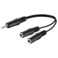 Goobay 27381 Audio-Kabel 0,2 m 3.5mm 2 x 3.5mm Schwarz