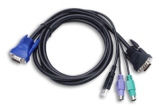 Longshine LCS-KC4-3 cable para video, teclado y ratón (kvm) Negro 3 m