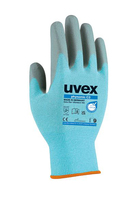 Uvex 6008008 beschermende handschoen Blauw, Grijs Polyethyleen, Elastaan, Polyamide 1 stuk(s)