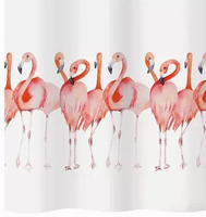 Diaqua Flamingo Duschvorhang Öse Polypropylen (PP), Kunststoff, Polyester Rose, Weiß