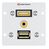 Kindermann 7444000547 wandcontactdoos HDMI + USB A + 3.5mm Aluminium