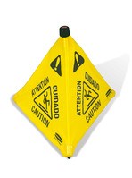 Auffaltbarer Sicherheitskegel Auffaltbarer, mehrsprachiger Bodenkegel „Vorsicht Rutschgefahr“, 76 cm, gelb