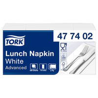Tork Soft Lunchserviette 33 x 33 cm Weiß (200 Stück) Ideal für Snacks & kleinere Mahlzeiten geeignet 200 / Packung