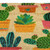 Relaxdays Fußmatte Kokos, Kaktus-Motiv, 75x42 cm, Türvorleger für innen & außen, rutschfest, Abtreter, wetterfest, bunt