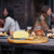 Relaxdays Käsebrett mit Käsemesser Set, Bambus Käseplatte mit Schiefer & Käsebesteck, B x T: 28 x 18 cm, natur/schwarz