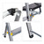Relaxdays Trittleiter klappbar, 3 Stufen, Aluminium, 150 kg, mit Sicherheitsbügel, HBT 116 x 40,5 x 61cm, silber/schwarz