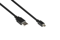 Anschlusskabel USB 2.0 Stecker A an Stecker Micro B, schwarz, 5m, Good Connections®