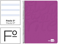 Cuaderno espiral liderpapel folio write tapa blanda 80h 60gr pauta 2,5 mm con margen color rosa