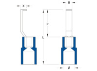 Isolierter Stiftkabelschuh, 1,5-2,5 mm², 3 mm, blau