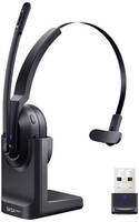 EKSA H5 On Ear headset Bluetooth® Fekete mikrofon zajelnyomás, Noise Cancelling Headset, Bluetooth®-bázisállomással, Töltő- dokkoló állomással, Mikrofon