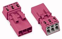 Hálózati csatlakozó dugó, egyenes, 16 A, pólusszám: 3, pink, 50 db, WAGO 890-293