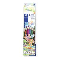 Színes ceruza készlet, háromszögletű, STAEDTLER "Noris Colour 187", 6 különböző szín