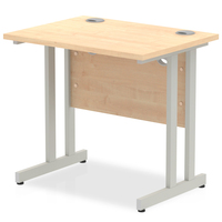 Impulse 800 x 600mm Straight Desk Maple Top Silver Cantilever Leg MI002899