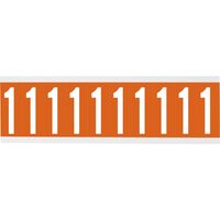 Identical numbers and letters on one card for indoor use 22.00 mm x 57.00 mm CNL2O 1, Orange, White, Rectangle, Removable, Vinyl, Matte, Self Adhesive Labels