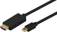 Mini Displayport 1.2 - HDMI 2m incl. audio transmission Black, with gold plated plugs, resolution : 1920*1080p HDMI Adapter