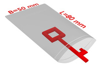 PE-Druckverschlussbeutel, 50 x 80 mm, 50 µ, transparent