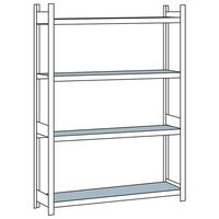Wide span shelf unit, with steel shelf, height 2500 mm