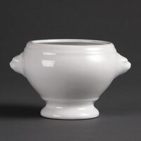 Pack of 6 Olympia Whiteware Lion Head Soup Bowls 475ml Porcelain