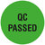 Qualitätssicherung Etiketten, Ø 12,5 mm, QC PASSED, 1.000 Etiketten, Polyesteretiketten schwarz grün, permanent
