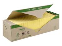 Post-it® Recycling Notes 654RY18+6, gelb, 76 x 76 mm, 24 Blöcke à 100 Blatt