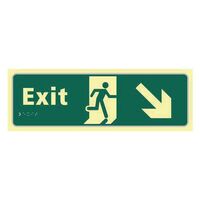 Exit Man Running Arrow Down/Right Sign