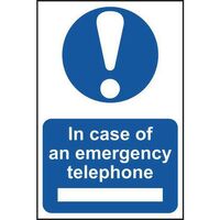 In case of emergency telephone sign