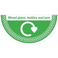 Floor Signs - mixed glass, bottles and jars