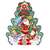 Iris 3D karácsonyi koszorú mintás karton dekoráció 2db (020-14)