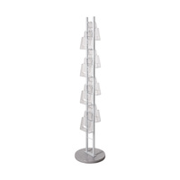 Floorstanding Leaflet Dispenser / Multi-Section Leaflet Holder / Leaflet Stand "Tondo" | white / grey white A5 8