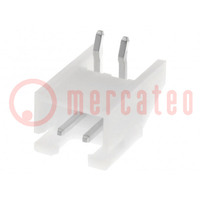 Socket; wire-board; male; XH; 2.5mm; PIN: 2; THT; 250V; 3A; -25÷85°C
