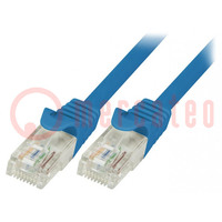Patch cord; U/UTP; 5e; Line; CCA; PVC; blau; 2m; 26AWG