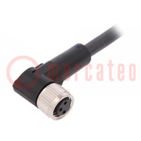 Cable de conexión; M8; PIN: 3; angular; 5m; enchufe; 60VAC; 4A; PUR