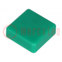 Button; square; green; 12x12mm
