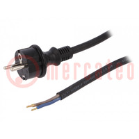 Cable; 3x2.5mm2; CEE 7/7 (E/F) plug,wires,SCHUKO plug; rubber