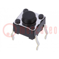 Microswitch TACT; SPST; Pos: 2; 0.05A/12VDC; THT; 1N; 6x6x3.5mm; 5mm